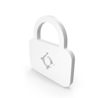 White Cyber Security Lock Icon PNG & PSD Images