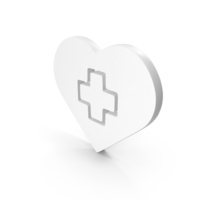 White Heart With Medical Cross Icon PNG & PSD Images