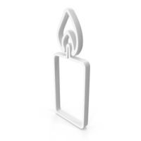 Out Line Candle Icon White PNG & PSD Images