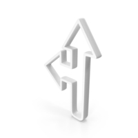 Out Line Left And Straight Arrow Icon White PNG & PSD Images