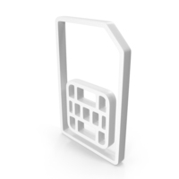 White Sim Card Outline Icon PNG & PSD Images