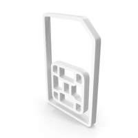 Out Line Sim Card Icon White PNG & PSD Images
