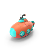Cartoon Red Submarine PNG & PSD Images