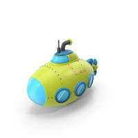 Cartoon Green Submarine PNG & PSD Images