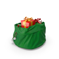 Green Open Santa Claus Bag With Gifts PNG & PSD Images