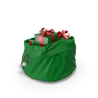 Open Green Santa Claus Bag With Gifts PNG & PSD Images
