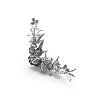 Silver Floral Frame PNG & PSD Images