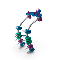 Posterior Cervical Spine Fixation System Colored PNG & PSD Images
