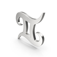 Silver Gemini Astrology Symbol PNG & PSD Images
