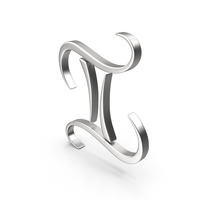 Silver Gemini Astrology Symbol PNG & PSD Images
