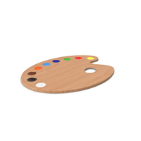 Wooden Palette With Paints PNG & PSD Images