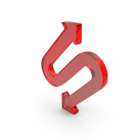 Glass Curved Arrow With Two Points Icon PNG & PSD Images