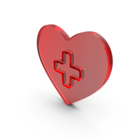 Glass Heart With medical Cross Icon PNG & PSD Images