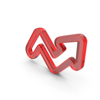 Glass Zig Zag Up Arrow Outline Icon PNG & PSD Images