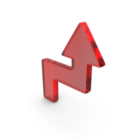 Up Arrow Of Irregular Zig Zag Line Icon Glass PNG & PSD Images