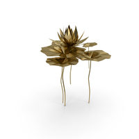Gold Paper Water Lily PNG & PSD Images