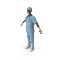 Medical Professional In Scrubs With Stethoscope And Mask PNG & PSD Images