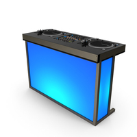 DJ Console with Mixer and Blue Illumination PNG & PSD Images