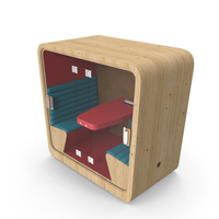 Wooden Cube Meeting Pod PNG & PSD Images