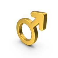Gold Male Symbol PNG & PSD Images