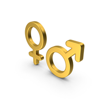 Gold Male And Female Symbol PNG & PSD Images
