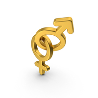 Gold Male And Female Symbol PNG & PSD Images