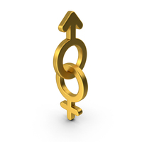 Gold Male And Female Symbol PNG & PSD Images