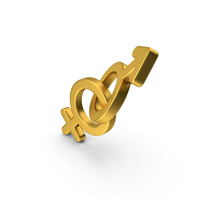 Gold Male And Female Symbol PNG & PSD Images