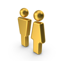 Gold Man And Woman Symbol PNG & PSD Images