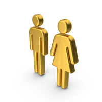 Gold Man And Woman Symbol PNG & PSD Images