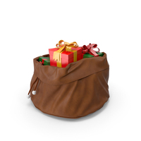 Brown Open Santa Claus Bag With Gifts PNG & PSD Images