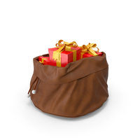 Brown Open Santa Claus Bag With Gifts PNG & PSD Images