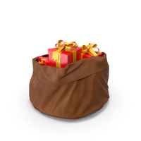 Brown Open Santa Claus Bag With Gifts PNG & PSD Images