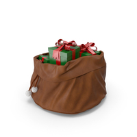 Brown Open Santa Claus Bag With Gifts PNG & PSD Images