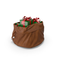 Brown Open Santa Claus Bag With Gifts PNG & PSD Images