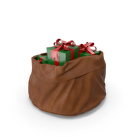 Brown Open Santa Claus Bag With Gifts PNG & PSD Images