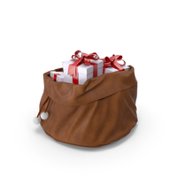 Brown Open Santa Claus Bag With Gifts PNG & PSD Images