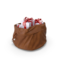 Brown Open Santa Claus Bag With Gifts PNG & PSD Images