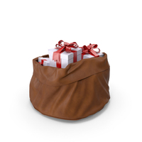 Brown Open Santa Claus Bag With Gifts PNG & PSD Images