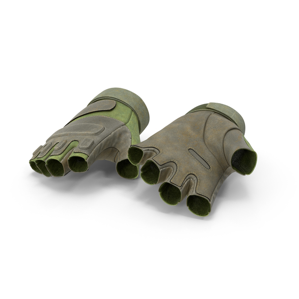 Tactical Fingerless Gloves Green PNG & PSD Images
