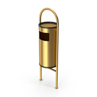 Trash Bin And Ashtray Gold PNG & PSD Images
