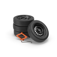 Car Tyres And Car Jack PNG & PSD Images