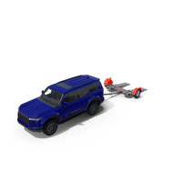 Luxury SUV with Axle Tow Dolly PNG & PSD Images