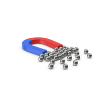 Magnet Attracts Steel Balls PNG & PSD Images