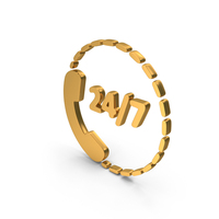 24/7 Telephone Sign Call Centre Online Icon Gold PNG & PSD Images