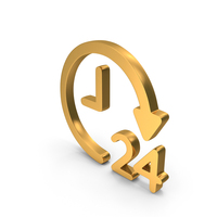 24 Hour Clock Icon Gold PNG & PSD Images