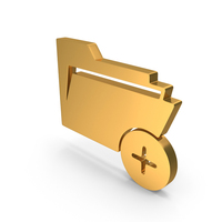 Add Folder Icon Gold PNG & PSD Images