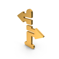 Directional Way Sing Icon Gold PNG & PSD Images