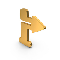 Directonal Way Sing Icon Gold PNG & PSD Images