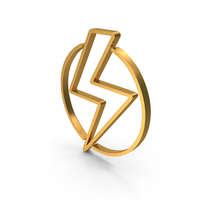 Thunder Icon Gold PNG & PSD Images